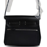 Hermes Herbag Zip 20 Mini Black Toile Militaire Canvas and Black Vache Hunter Palladium Hardware