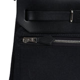 Hermes Herbag Zip 20 Mini Black Toile Militaire Canvas and Black Vache Hunter Palladium Hardware