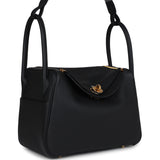 Hermes Lindy 26 Black Clemence Gold Hardware