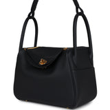 Hermes Lindy 26 Black Clemence Gold Hardware