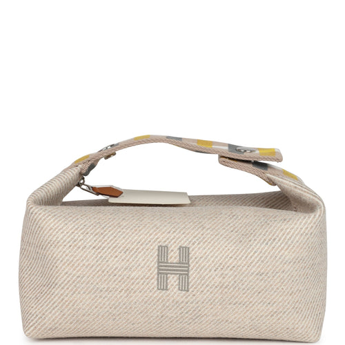 Hermes Bride A Brac Au Carre Case PM Seigle Wool Palladium Hardware