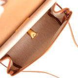 Hermes Herbag Zip 20 Mini Ecru and Beige Toile H Canvas and Fauve Vache Hunter Gold Hardware