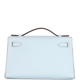 Hermes Kelly Pochette Bleu Brume Swift Palladium Hardware