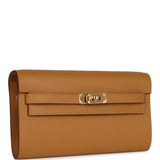 Hermes Kelly Wallet To Go Sesame Epsom Gold Hardware