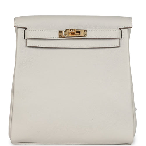 Hermes Kelly Ado II Backpack Gris Perle Evercolor Gold Hardware