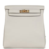 Hermes Kelly Ado II Backpack Gris Perle Evercolor Gold Hardware