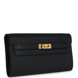 Hermes Kelly Wallet To Go Black Epsom Gold Hardware