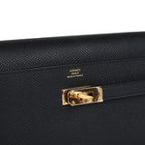 Hermes Kelly Wallet To Go Black Epsom Gold Hardware