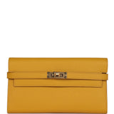 Hermes Kelly Long Wallet Jaune Ambre Epsom Gold Hardware