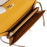 Hermes Kelly Long Wallet Jaune Ambre Epsom Gold Hardware