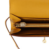 Hermes Kelly Long Wallet Jaune Ambre Epsom Gold Hardware