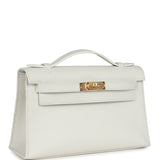 Hermes Kelly Pochette White Swift Gold Hardware