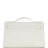 Hermes Kelly Pochette White Swift Gold Hardware