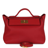 Hermes 24/24 29 Rouge Vif Taurillon Maurice and Rouve Piment Swift Gold Hardware