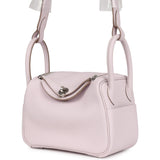 Hermes Mini Lindy Mauve Pale Verso Clemence Palladium Hardware