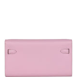 Hermes Kelly Wallet To Go Mauve Sylvestre Epsom Palladium Hardware