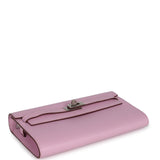 Hermes Kelly Wallet To Go Mauve Sylvestre Epsom Palladium Hardware