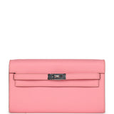 Hermes Kelly Wallet To Go Rose Confetti Epsom Palladium Hardware