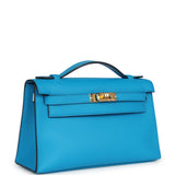 Hermes Kelly Pochette Bleu Frida Swift Gold Hardware