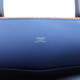 Hermes "Sunset" Rainbow Bolide 31 Abricot, Bleu Agate, Magnolia and Rouge Casaque Epsom Palladium Hardware