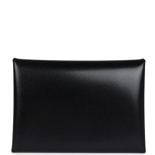 Hermes Calvi Duo Card Holder Black Box Palladium Hardware