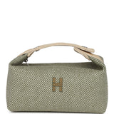 Hermes Bride-A-Brac PM Vert H Natte Canvas and Wool Palladium Hardware