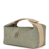 Hermes Bride-A-Brac PM Vert H Natte Canvas and Wool Palladium Hardware