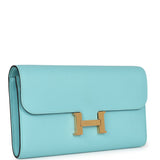 Hermes Constance Wallet To Go Bleu Atoll Epsom Gold Hardware