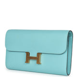 Hermes Constance Wallet To Go Bleu Atoll Epsom Gold Hardware