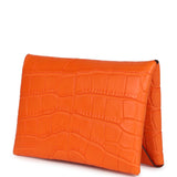 Hermes Calvi Card Holder Orange Minium Matte Alligator Mississipiensis Palladium Hardware