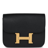 Hermes Constance Slim Wallet Black Epsom Gold Hardware