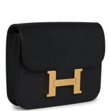 Hermes Constance Slim Wallet Black Epsom Gold Hardware