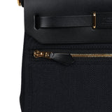 Hermes Herbag Zip 20 Mini Black Toile Militaire Canvas and Black Vache Hunter Gold Hardware