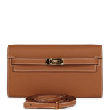 Hermes Kelly Wallet To Go Gold Epsom Gold Hardware