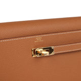 Hermes Kelly Wallet To Go Gold Epsom Gold Hardware