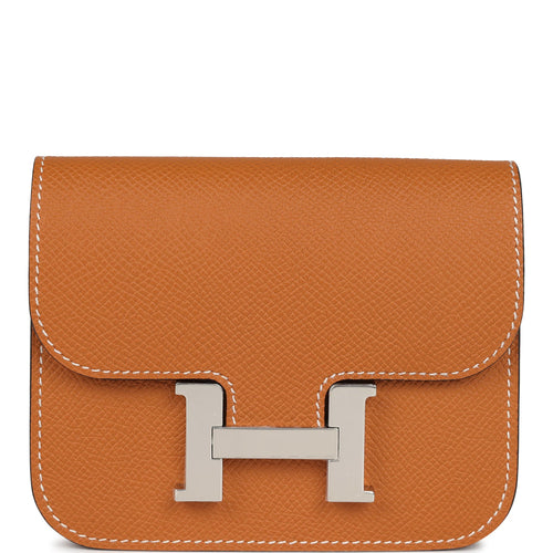 Hermes Constance Slim Wallet Toffee Epsom Palladium Hardware