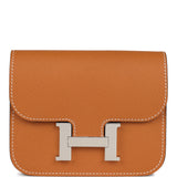 Hermes Constance Slim Wallet Toffee Epsom Palladium Hardware