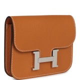 Hermes Constance Slim Wallet Toffee Epsom Palladium Hardware