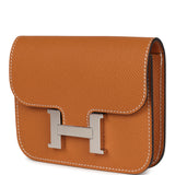 Hermes Constance Slim Wallet Toffee Epsom Palladium Hardware