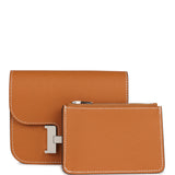 Hermes Constance Slim Wallet Toffee Epsom Palladium Hardware