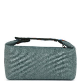 Hermes Bride-A-Brac Au Carre Case PM Vert Foret H Natte Canvas and Wool Palladium Hardware