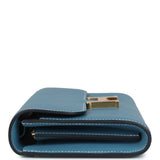 Hermes Constance Wallet To Go Blue Jean Evercolor Gold Hardware