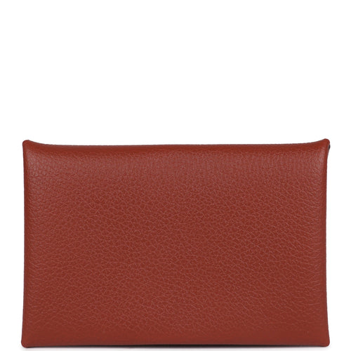 Hermes Calvi Card Holder Cuivre Evercolor Palladium Hardware