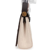 Hermes Herbag Zip 20 Mini Ecru, Beige Toile H Canvas, Ebene Vache Hunter Gold Hardware - Thumbnail View 4