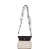 Hermes Herbag Zip 20 Mini Ecru, Beige Toile H Canvas, Ebene Vache Hunter Gold Hardware - Thumbnail View 8