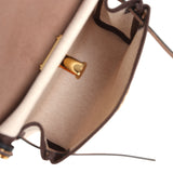 Hermes Herbag Zip 20 Mini Ecru, Beige Toile H Canvas, Ebene Vache Hunter Gold Hardware - Thumbnail View 10