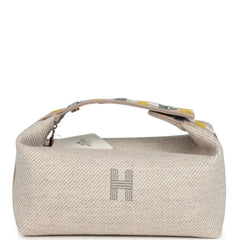 Hermes Bride-A-Brac Au Carre Case PM Seigle Wool Palladium Hardware