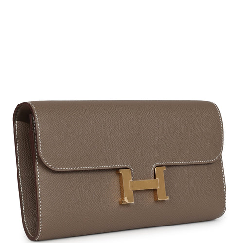 Hermes Constance Wallet To Go Etoupe Epsom Gold Hardware