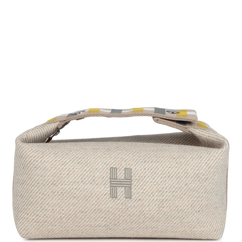 Hermes Bride-A-Brac Au Carre Case PM Seigle Wool Palladium Hardware