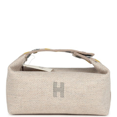 Hermes Bride-A-Brac Au Carre Case PM Seigle Wool Palladium Hardware